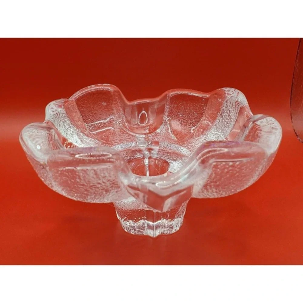 ORREFORS‎ Lars Hellsten Textured Petal Flower Blossom Candle Holder